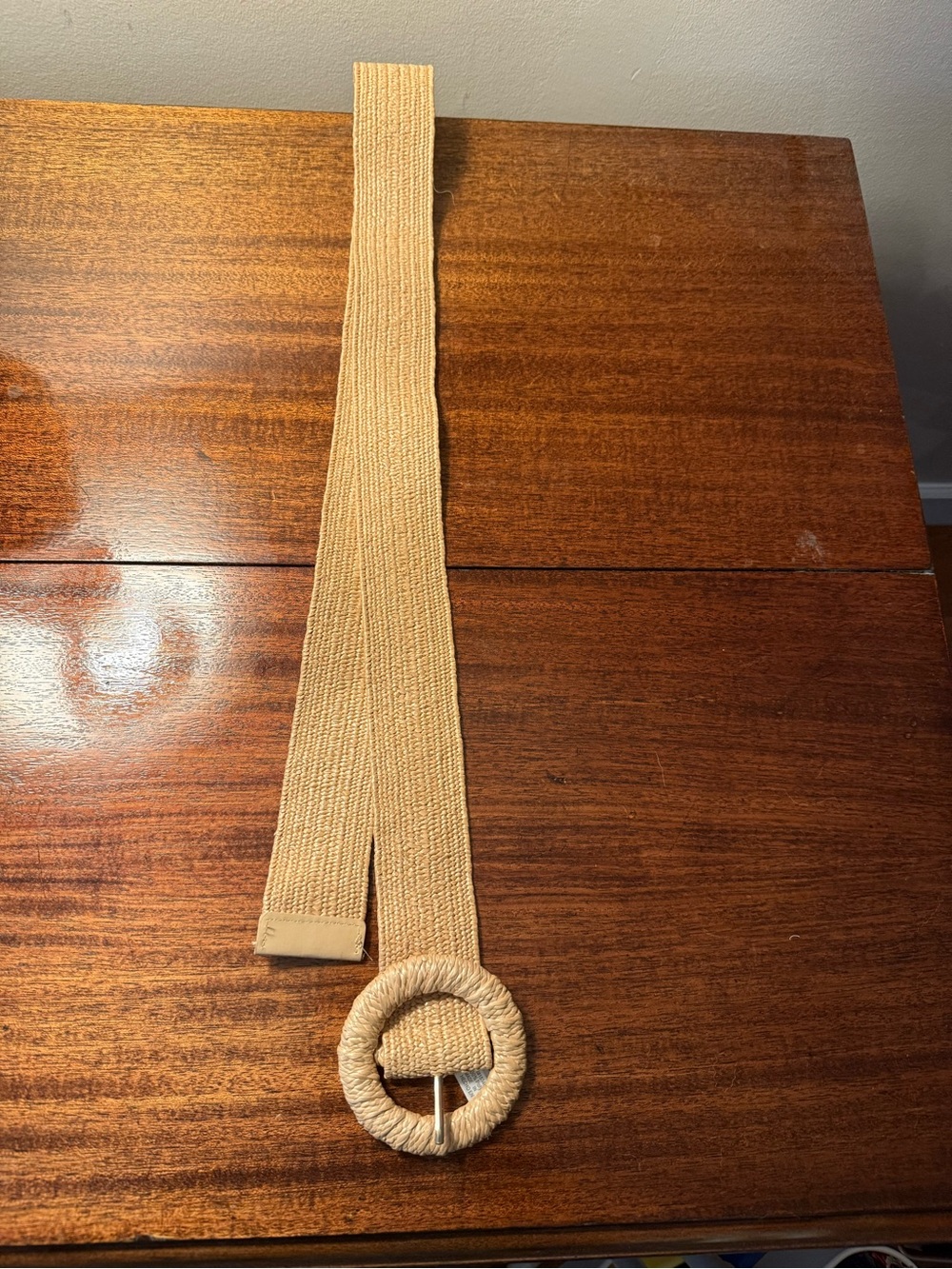 Woven Tan Rope Buckle Waist Belt